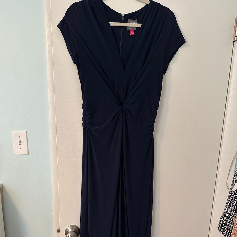 Vince Camuto Navy Blue Twist Front Jumpsuit